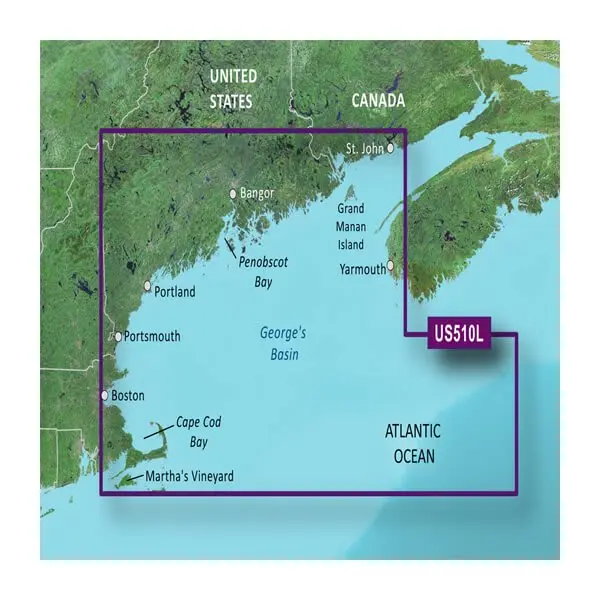 U.S. and CA, St. John, NB to Cape Cod, MA Coastal Charts