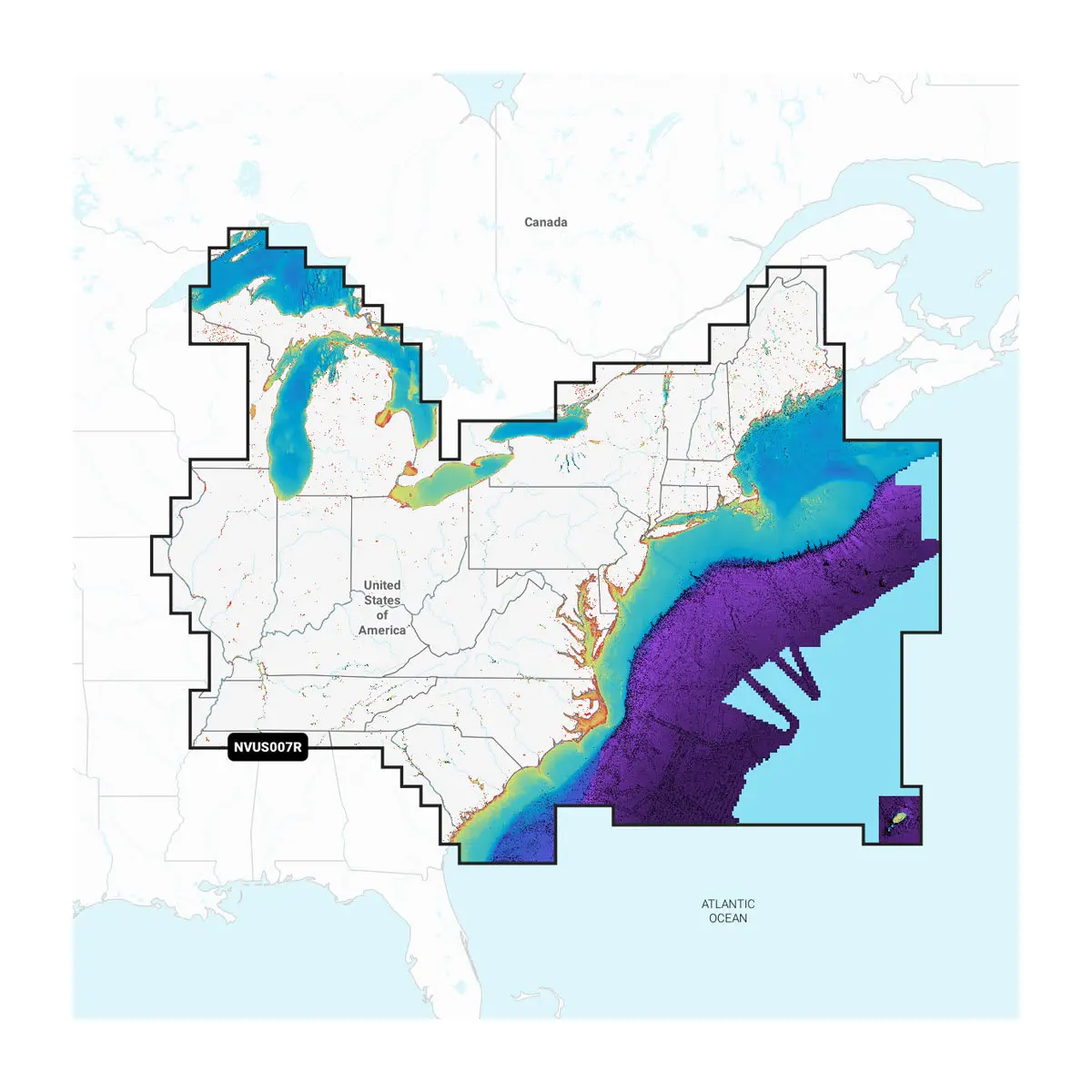 Osten der USA – Seen, Flüsse und Seekarten für die Küste