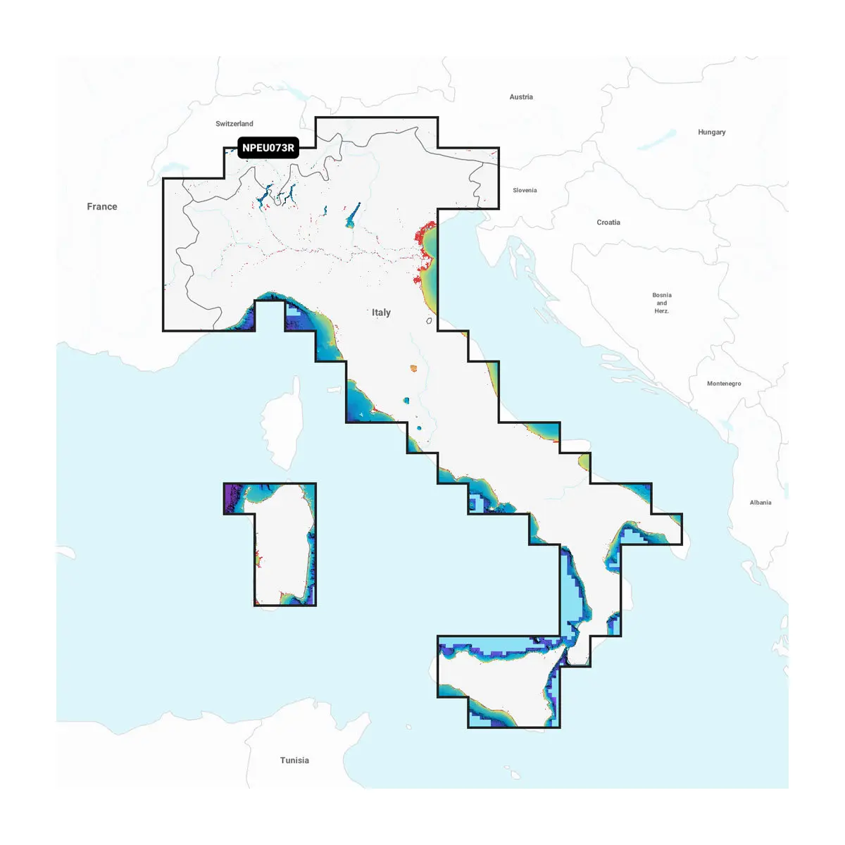 Italien, Seen und Flüsse - Karten von Binnengewässern