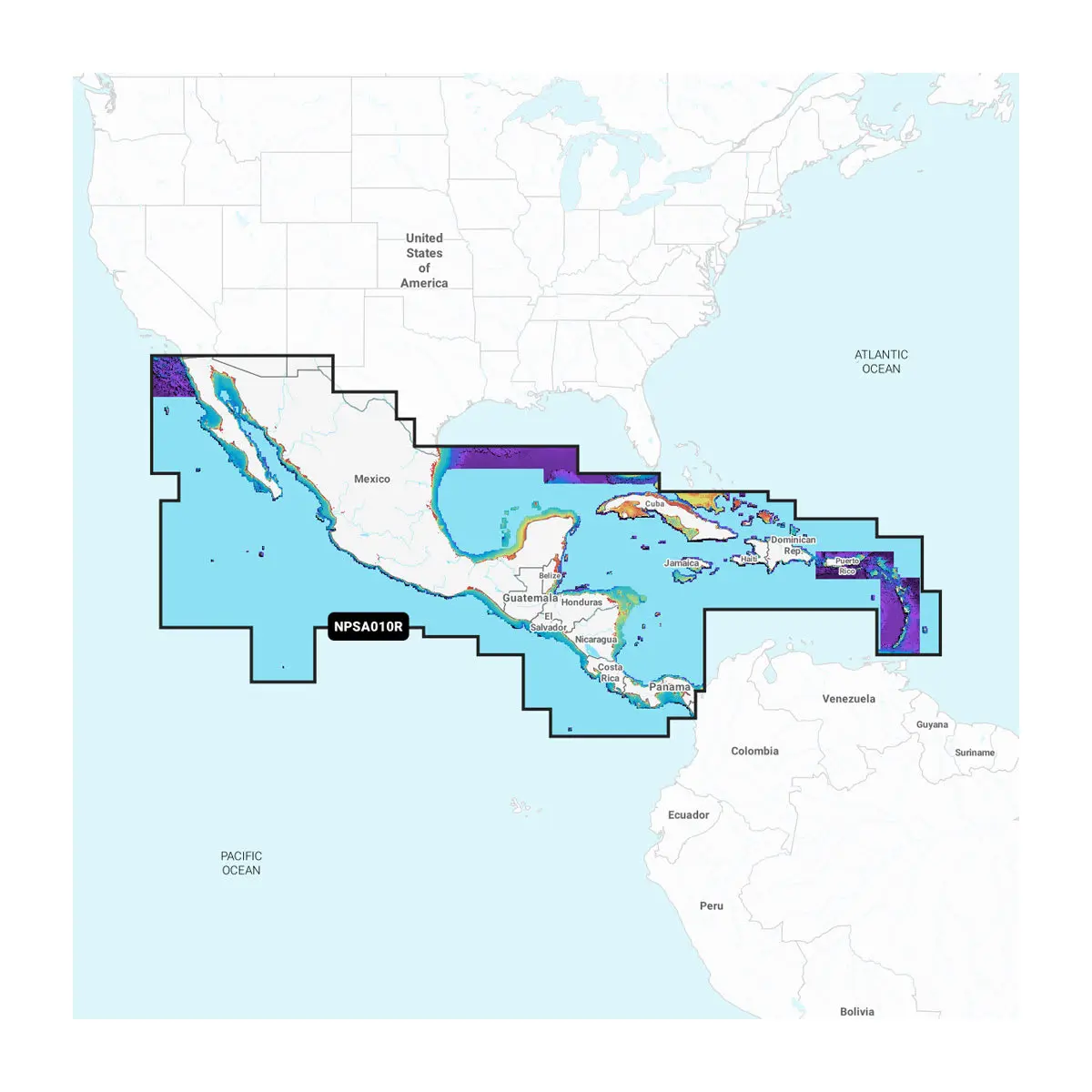 Mittelamerika un Karibik - Karten für Hochsee- und Binnengewässer