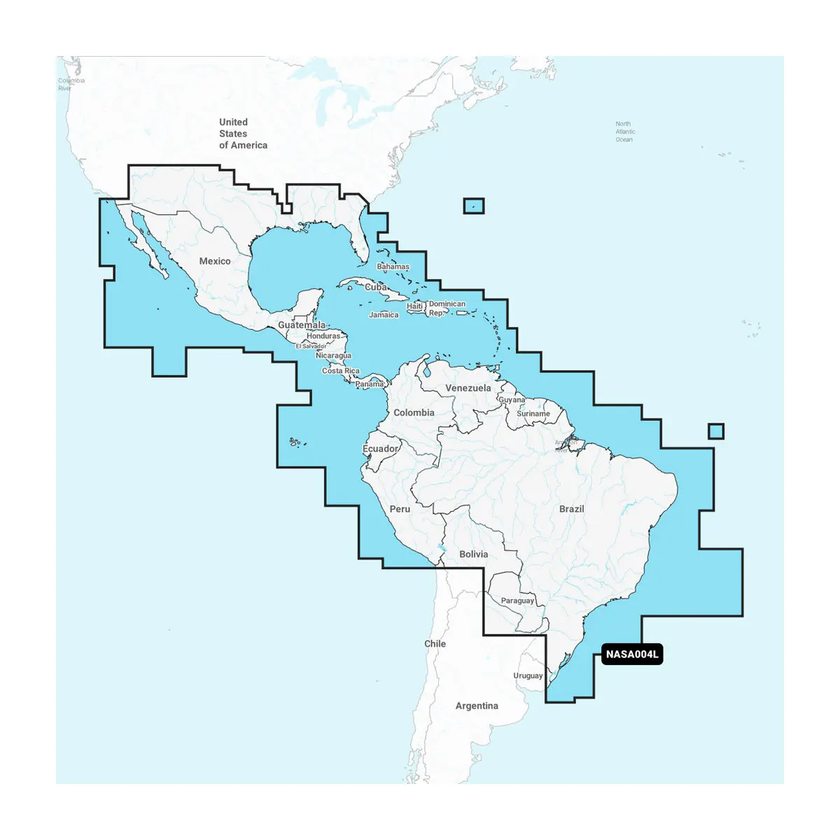 Mexiko, Karibik bis Brasilien - Karten für Hochsee- und Binnengewässer