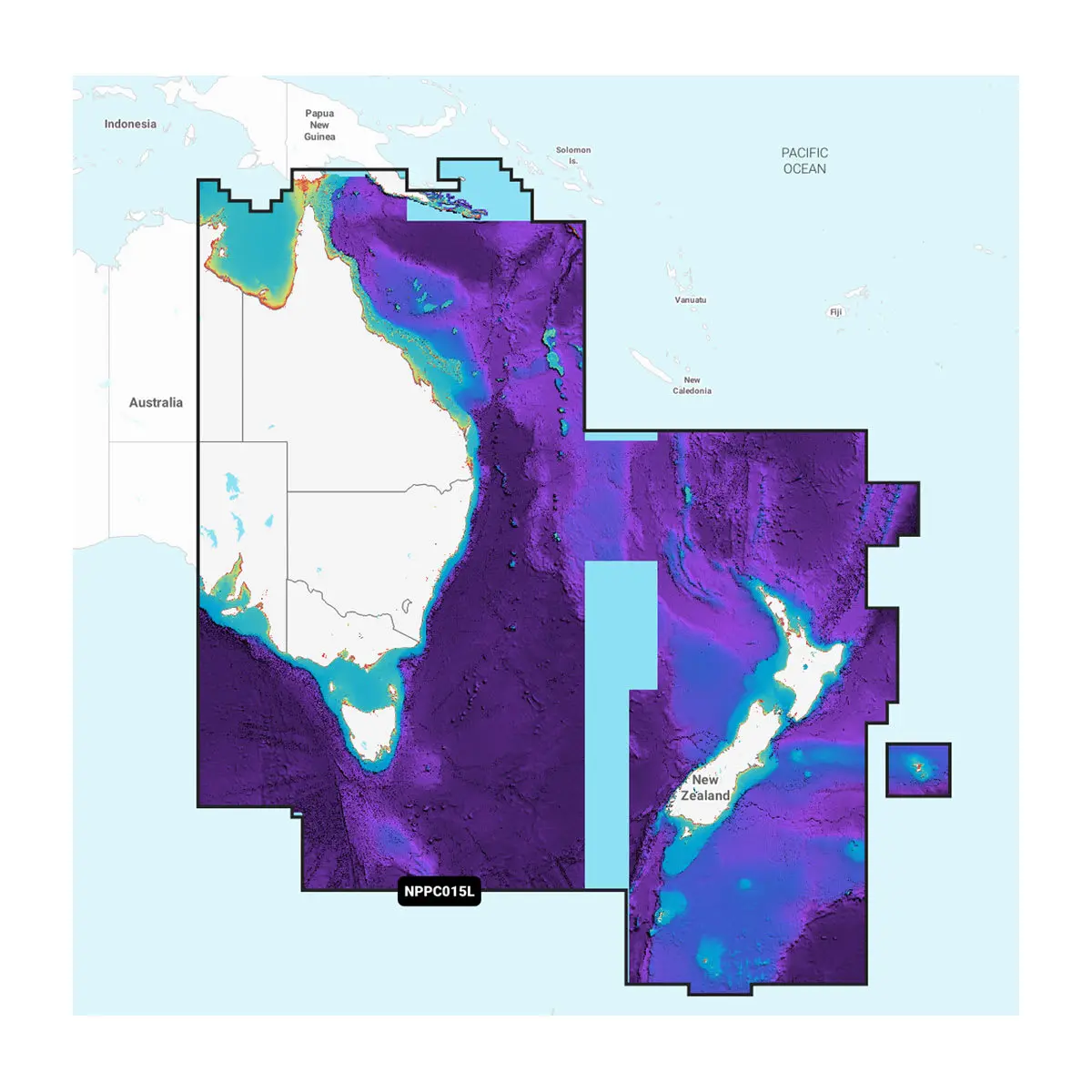Australien, Osten und mittlerer Teil bis Neuseeland - Karten für Hochsee- und Binnengewässer