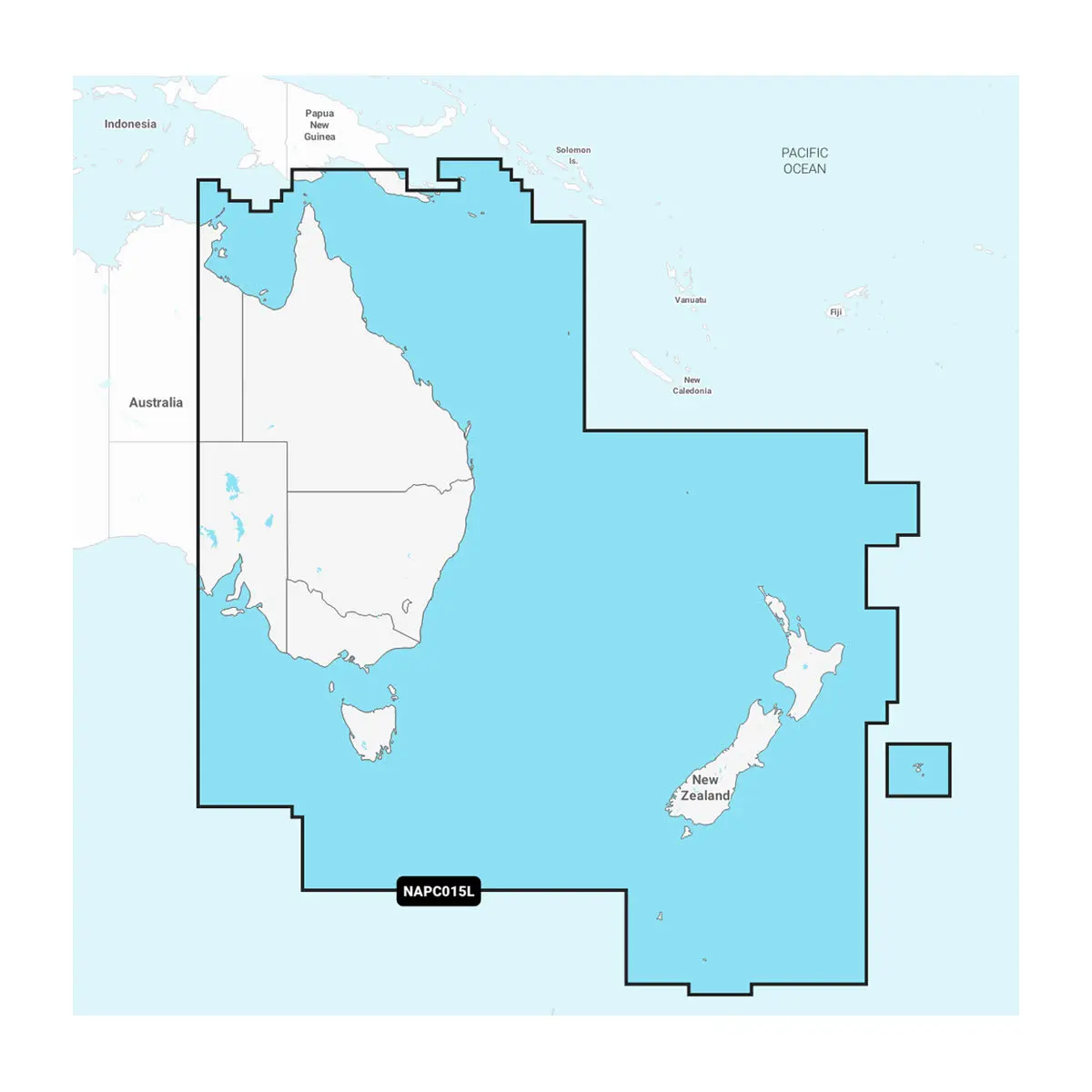 Australien, Osten und mittlerer Teil bis Neuseeland - Karten für Hochsee- und Binnengewässer